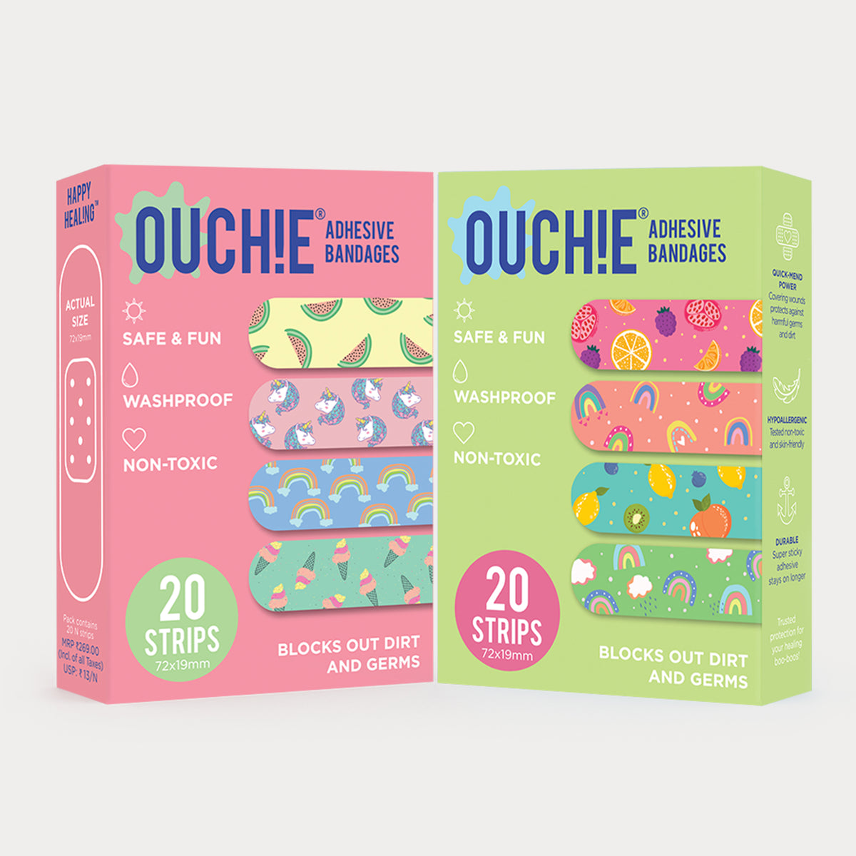 Double Combo: Pixie Pink & Tropical Burst (40 Bandages) – Ouchie