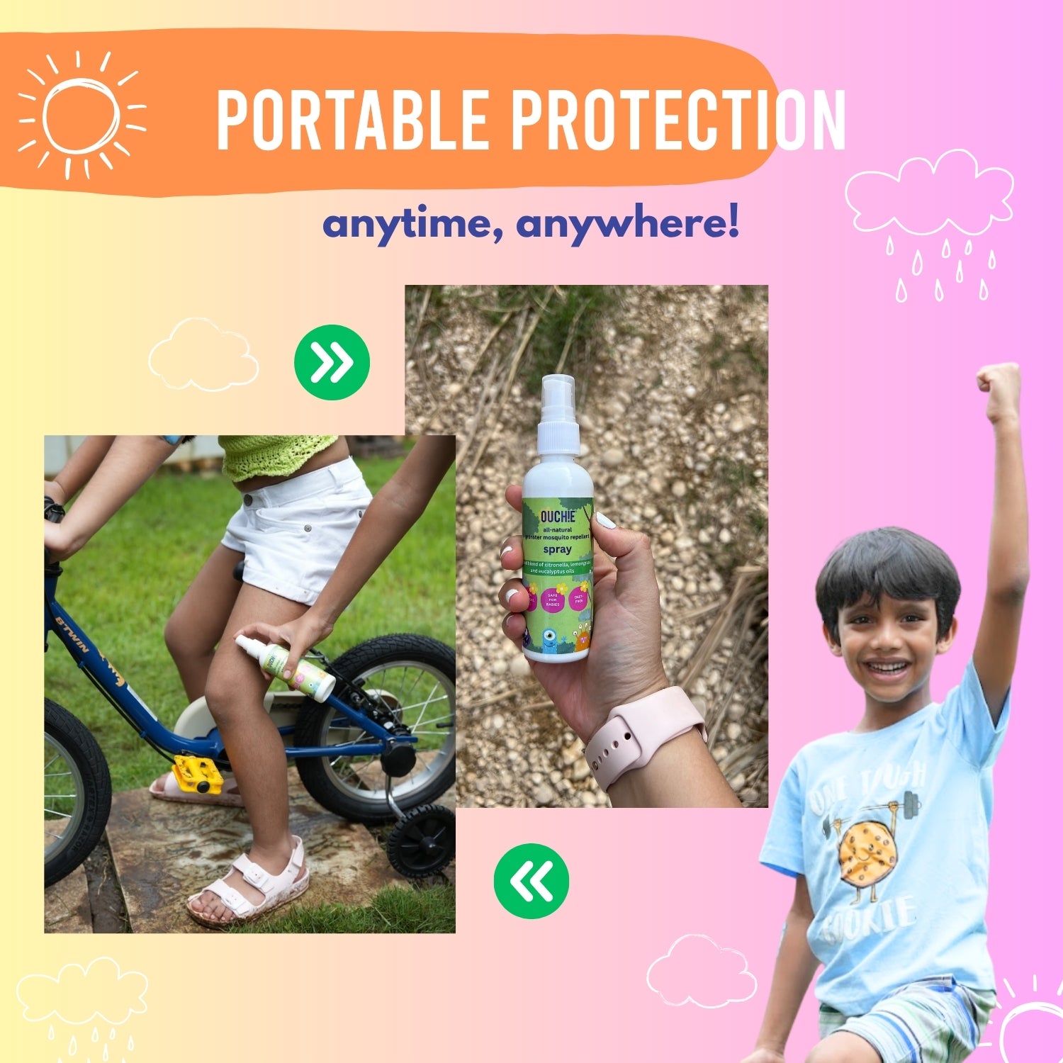 Triple Pack: Monster Party & Fantasy Creature Patches (48 Patches) and Mosquito Repellent Spray (100ml)