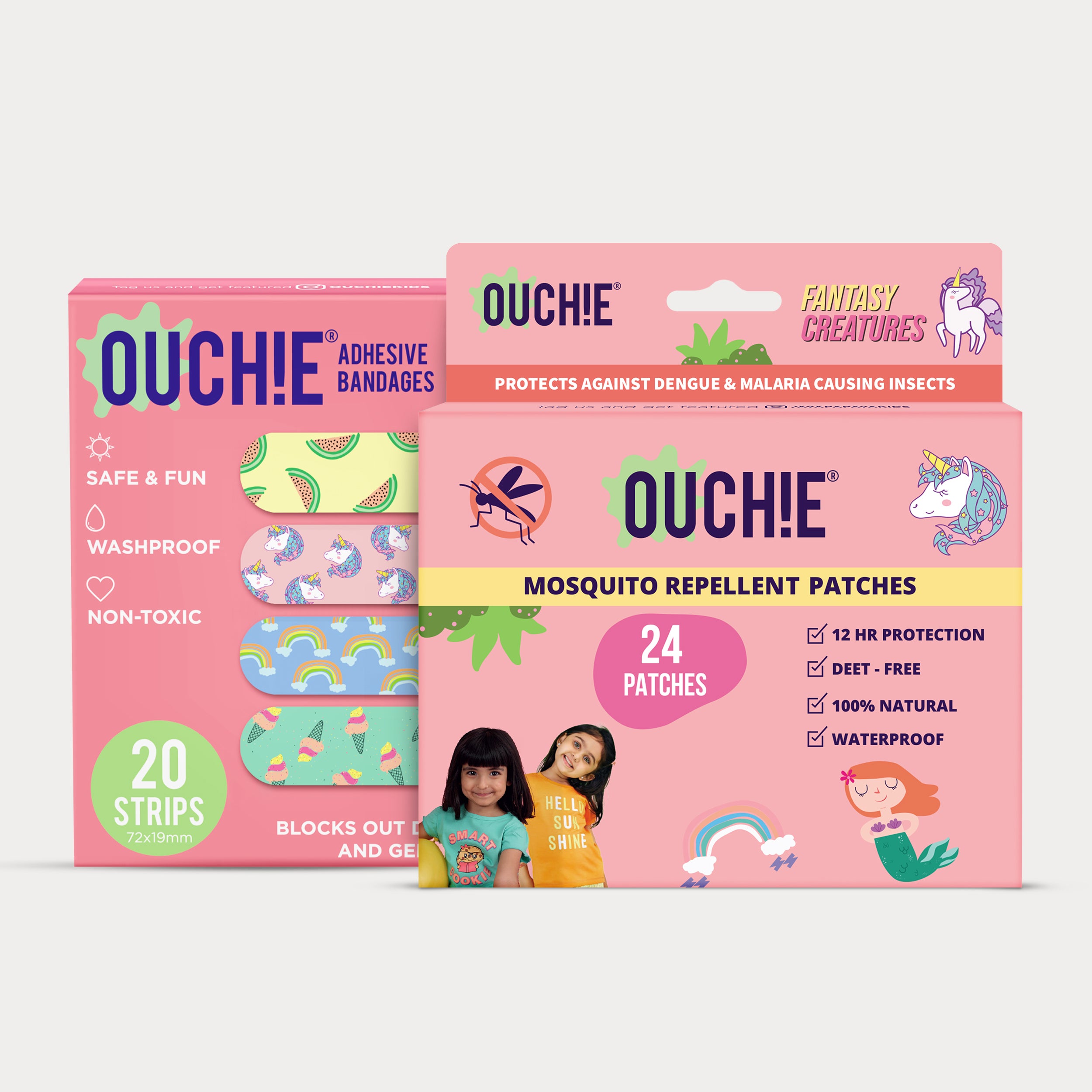 Double Combo: Pink Pixie (20 Bandages) + Fantasy Creatures (24 Patches)