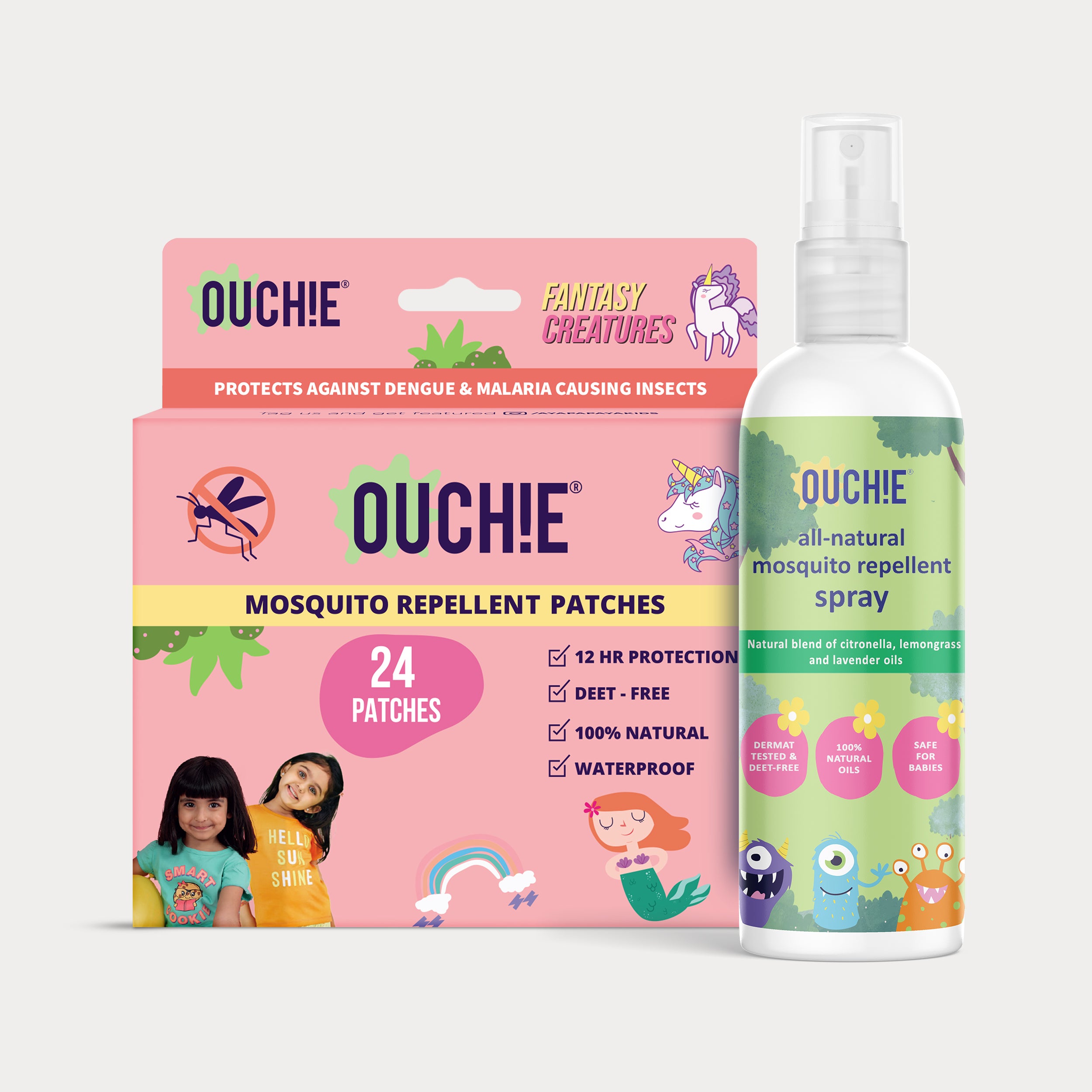 Double Combo: Fantasy Creature Patches (Pack of 24) and Spray (100ml)