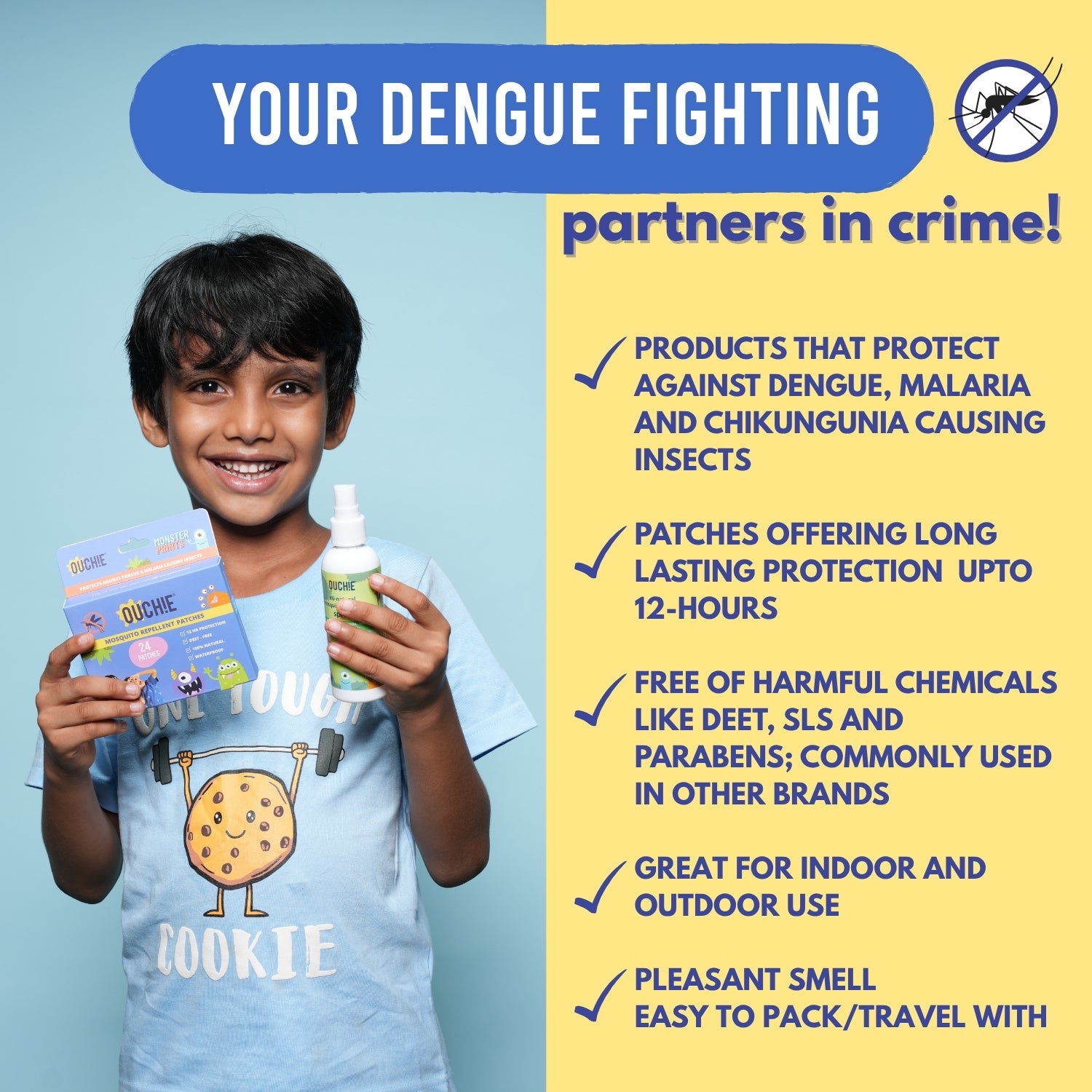 Double Combo: Monster Party Patches (Pack of 24) and Spray (100ml)