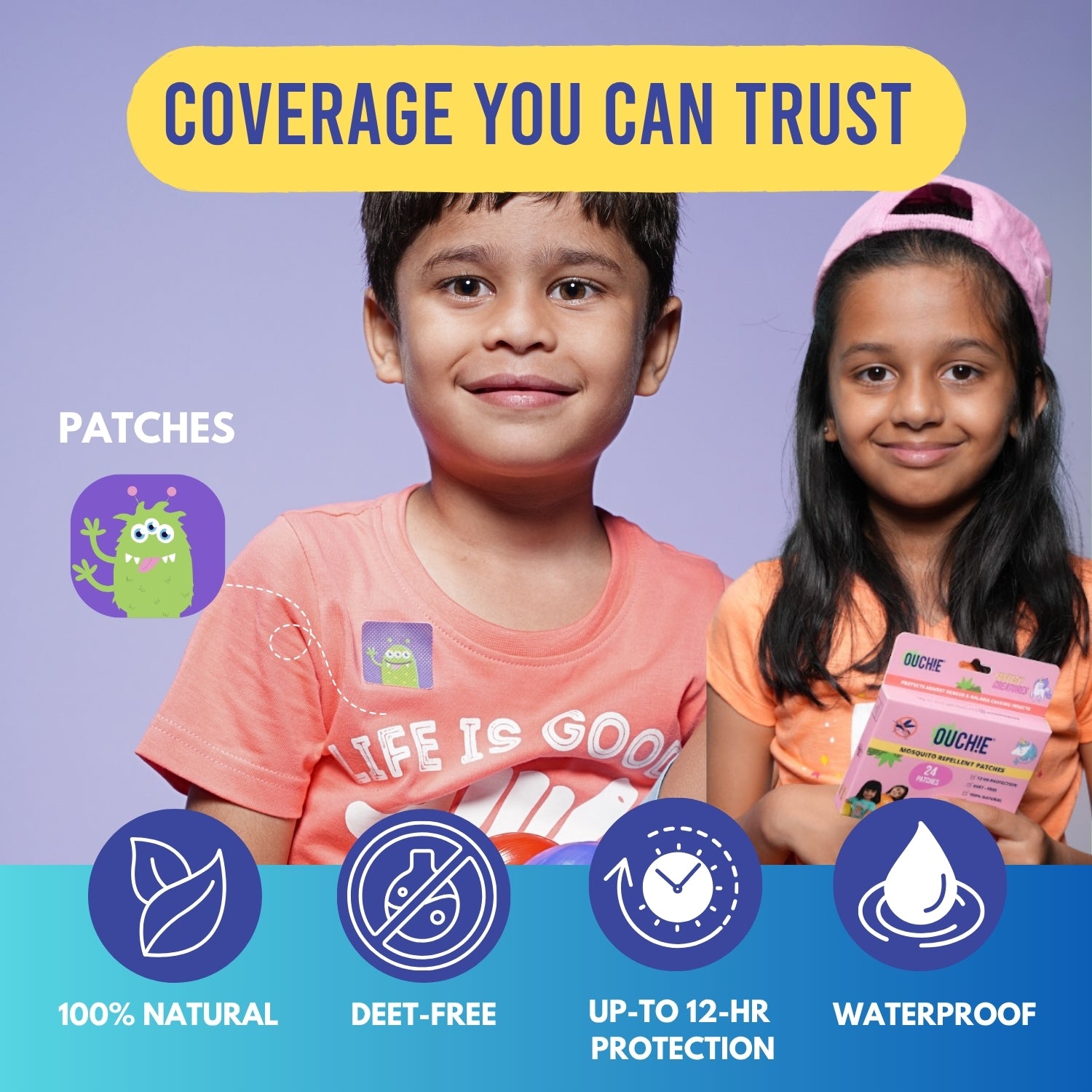 Triple Pack: Monster Party & Fantasy Creature Patches (48 Patches) and Mosquito Repellent Spray (100ml)