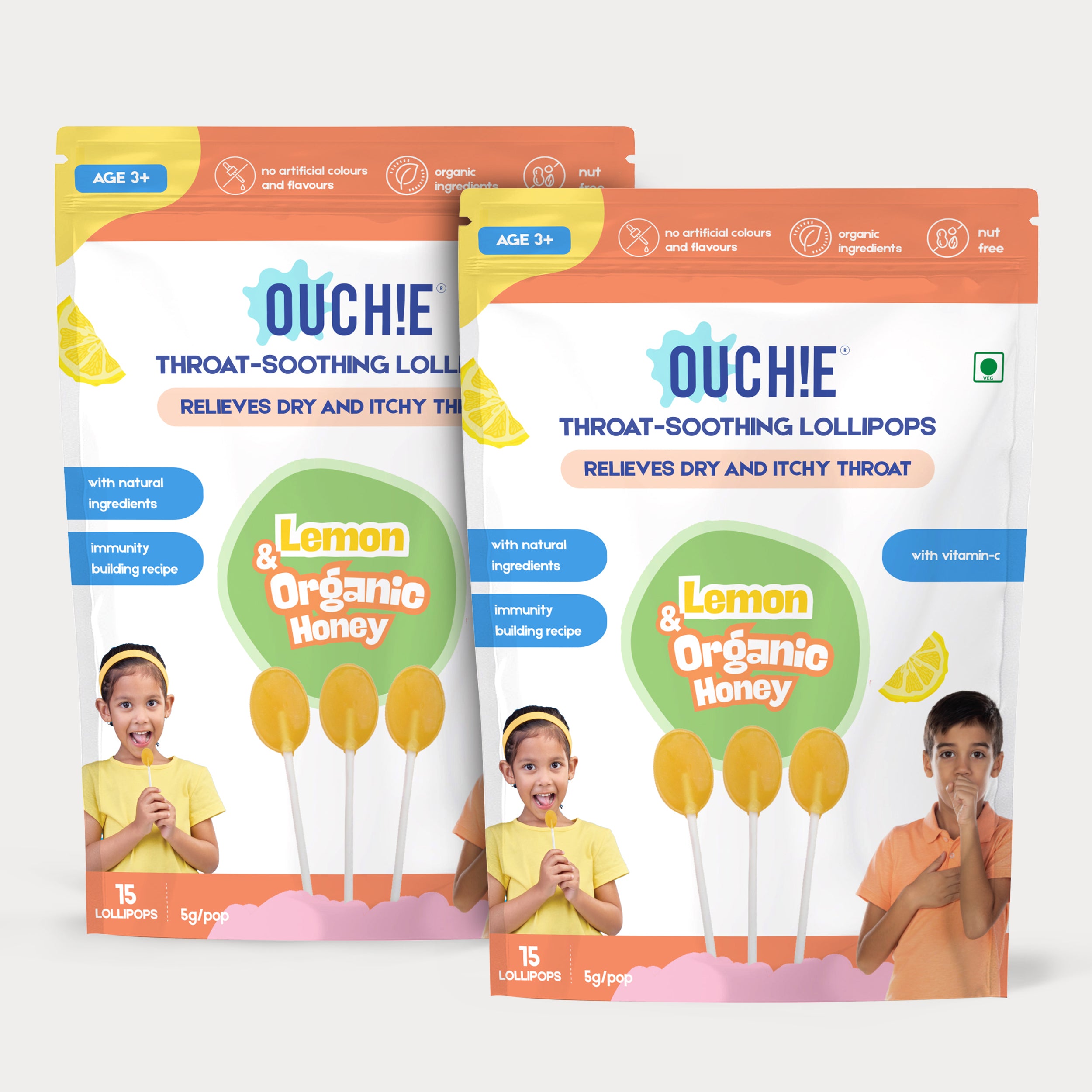 Double Combo: Lemon & Organic Honey (30 Lollipops)