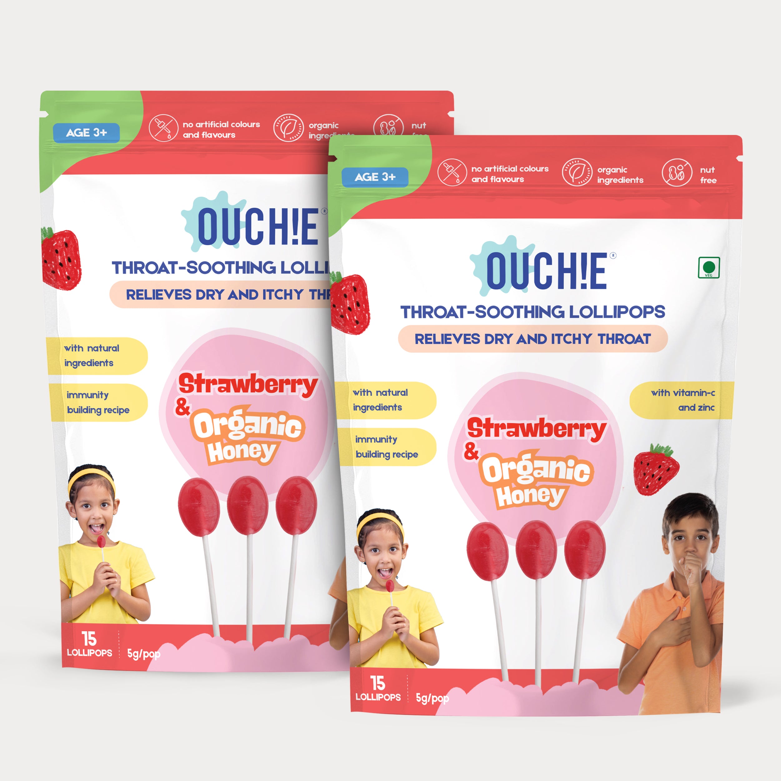 Double Combo: Strawberry & Organic Honey (30 Lollipops)