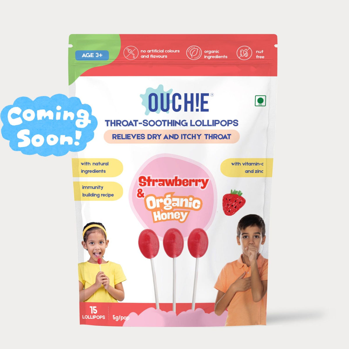 Strawberry & Organic Honey (Pack of 15) 