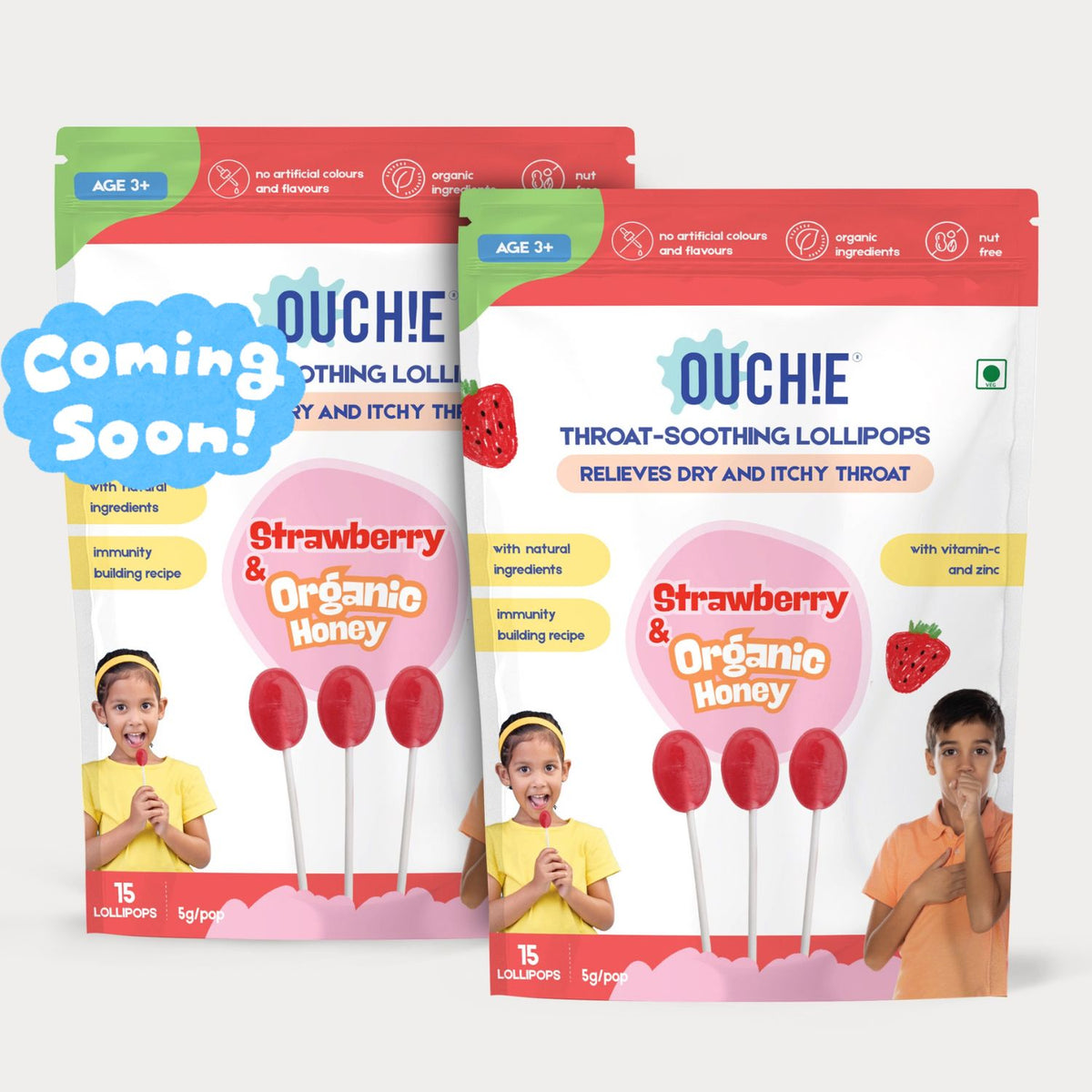 Double Combo: Strawberry & Organic Honey (30 Lollipops) 