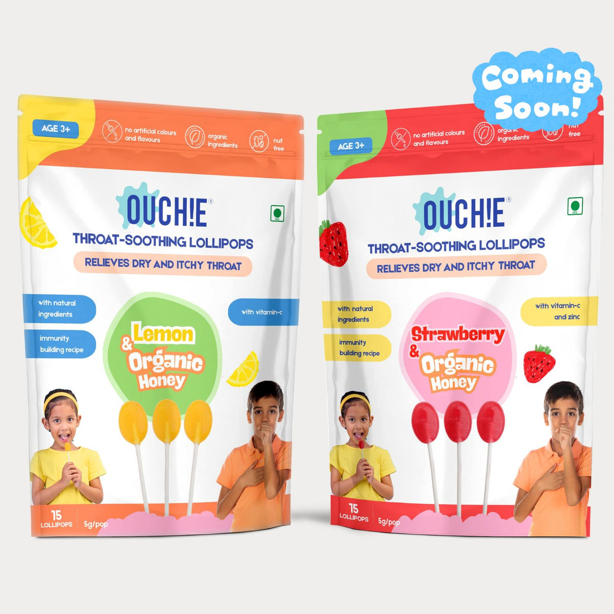 Double Combo: Lemon & Organic Honey (Pack of 15) + Strawberry & Organic Honey (Pack of 15) 