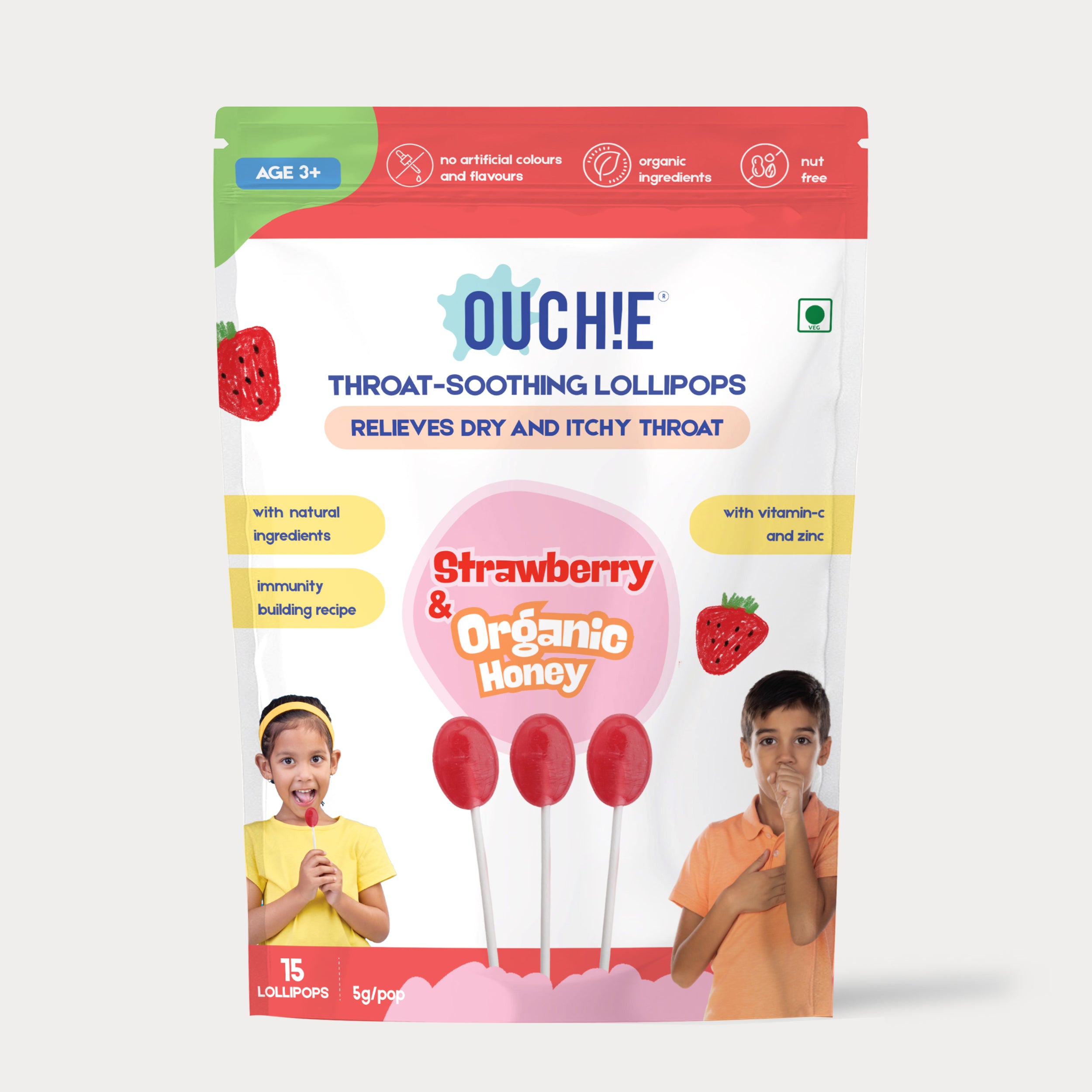 Strawberry & Organic Honey (Pack of 15)